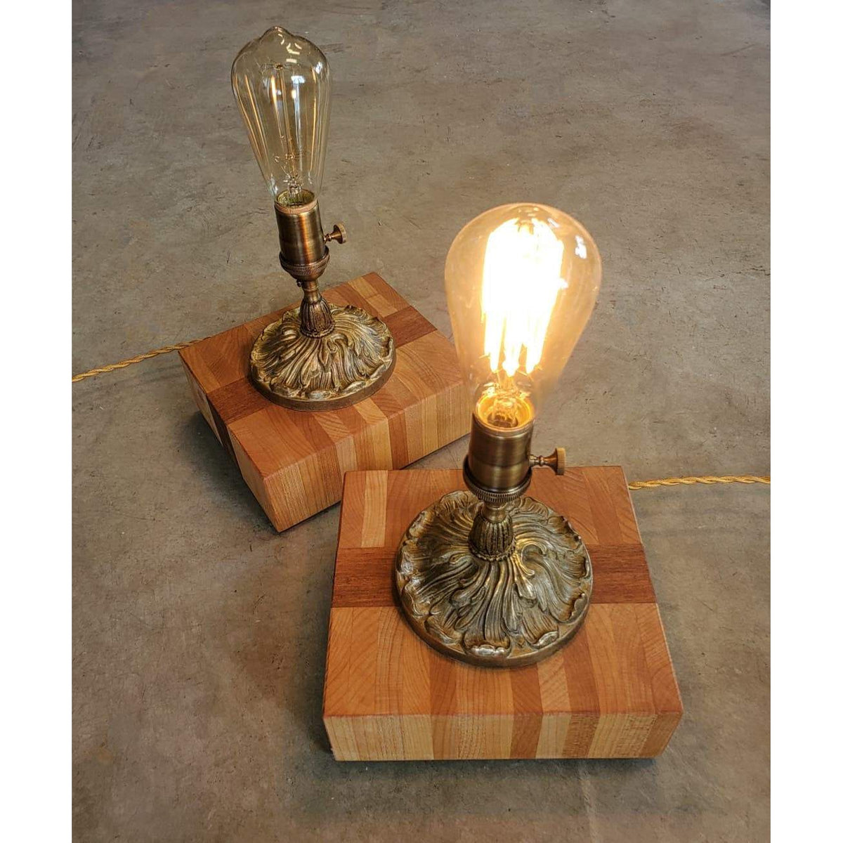 Antique Brass Rosette Edison Lamps | Todd Alan Woodcraft