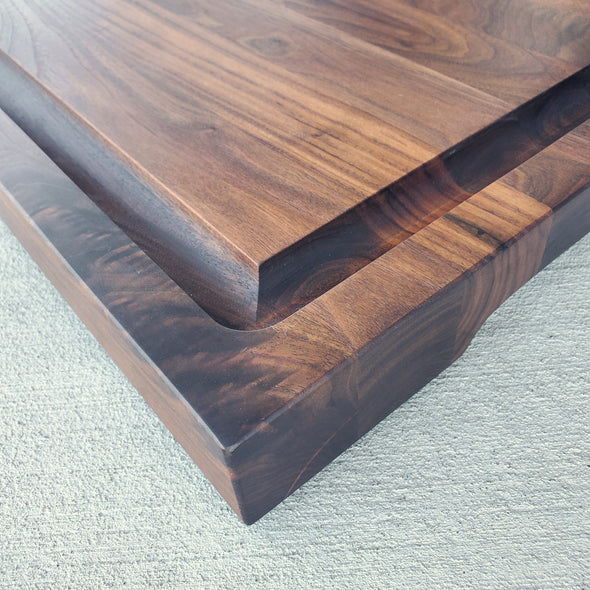 Walnut Edge-Grain Cutting board with Juice Groove and Side Handles - Todd Alan Woodcraft