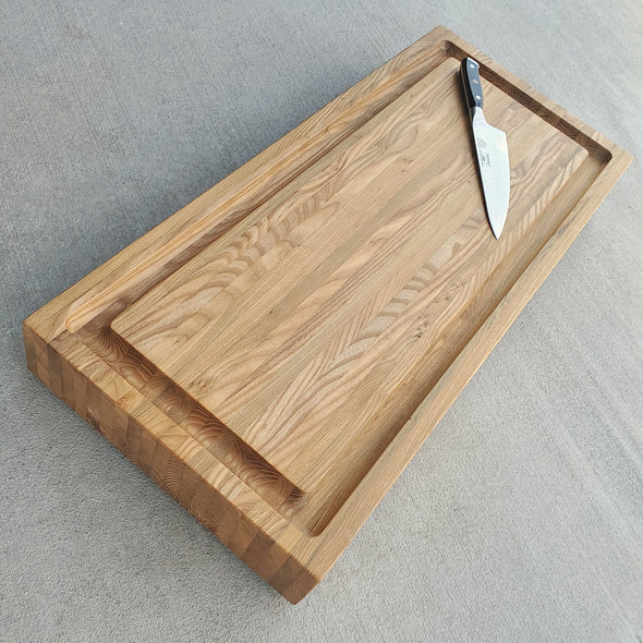 Custom Oregon Ash Edge-grain Cutting Board with Juice Groove