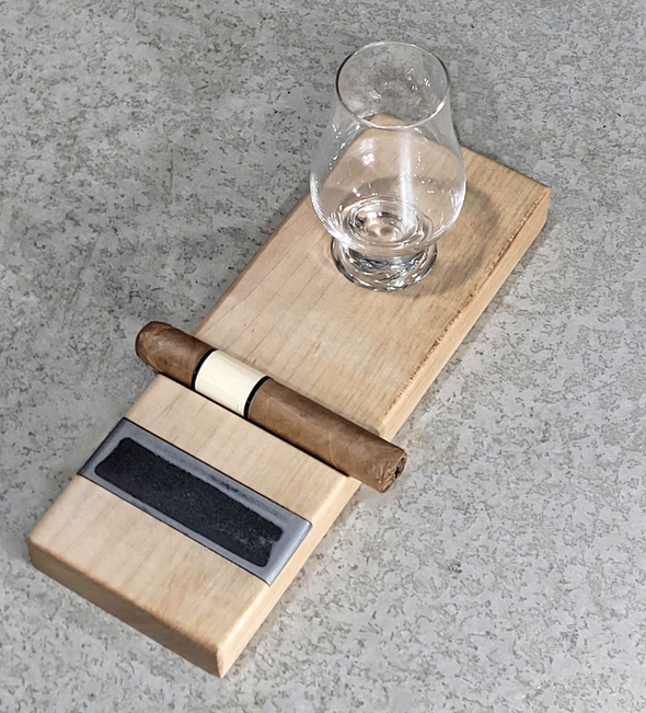 Maple Cigar & Whiskey Board - Todd Alan Woodcraft