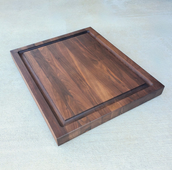 Large Walnut Edge Grain Cutting Board with Juice Groove