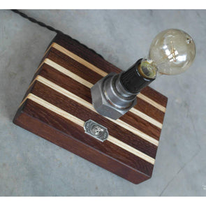 Ash Wood & Roasted Oak Steel Union Lamp - Todd Alan Woodcraft