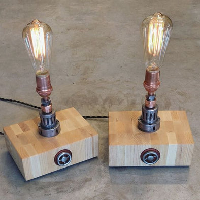 Copper and Steel Edison lamps. - Todd Alan Woodcraft