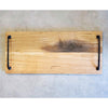 Normandy Oak Serving Board with Wrought Iron Handles. - Todd Alan Woodcraft