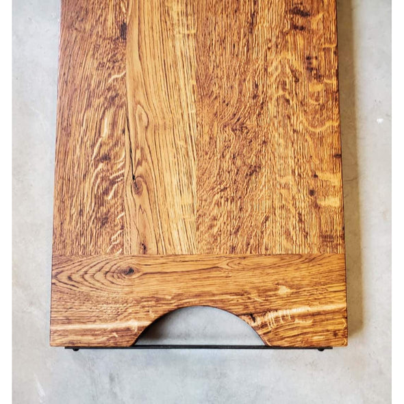 French Oak with Steel Handle Serving Board - Todd Alan Woodcraft
