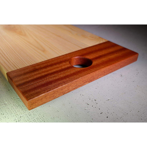 Sapele and Ash Serving Board w/ Round Handholds. - Todd Alan Woodcraft