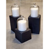 Shou Sugi Ban Candle Pillars with Glass Cloche - Todd Alan Woodcraft