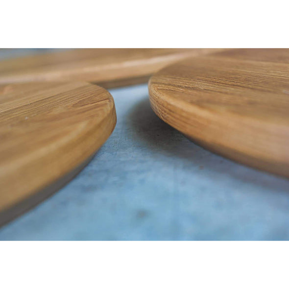 The Food Pallet - Round Beveled French Oak Serving Board - Todd Alan Woodcraft