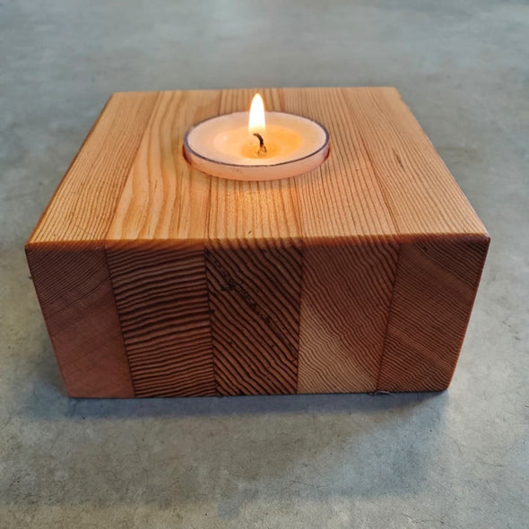 Natural Wooden Candle Holder Tea Light Candlesticks Christmas