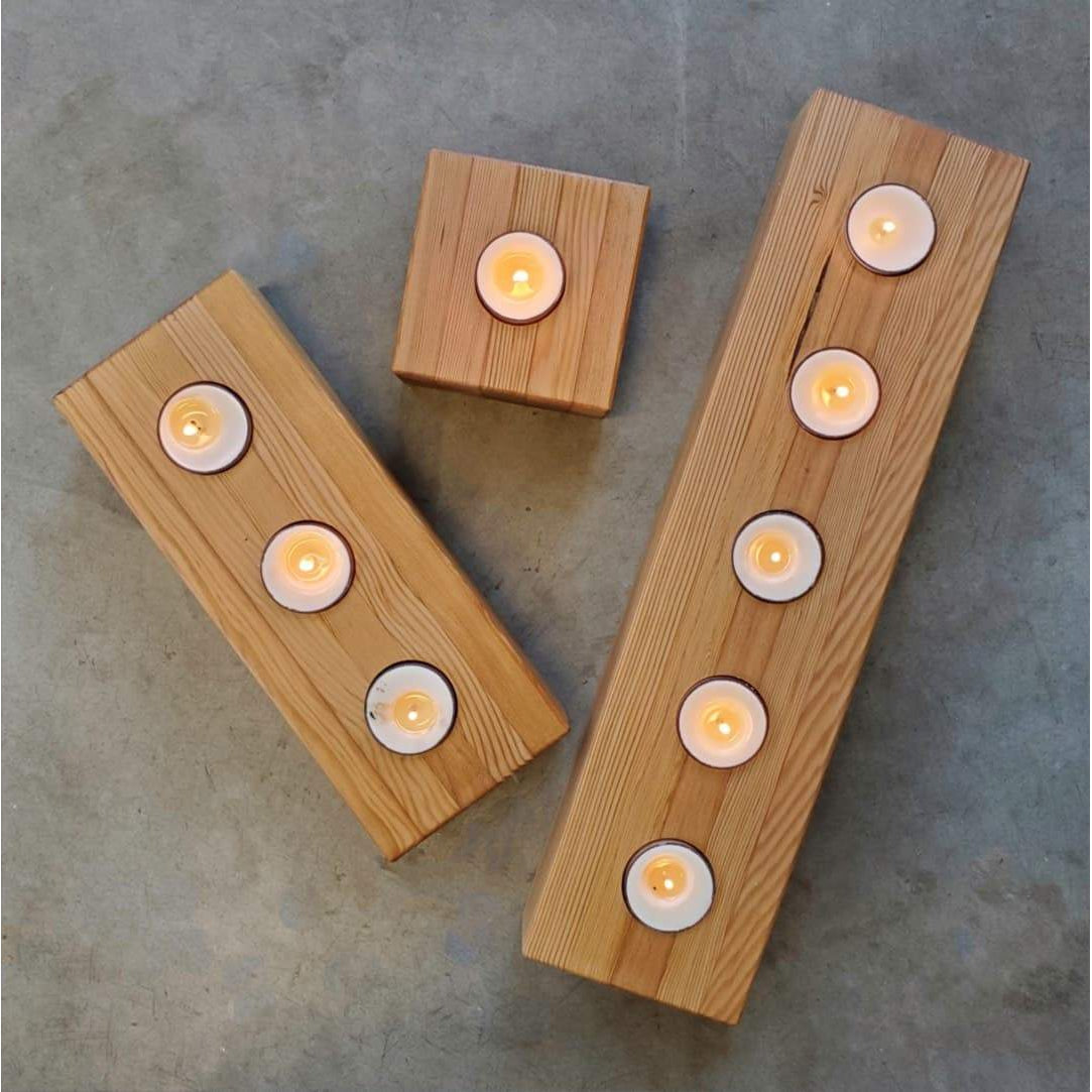 Natural Wooden Candle Holder Tea Light Candlesticks Christmas Party Home  Decor
